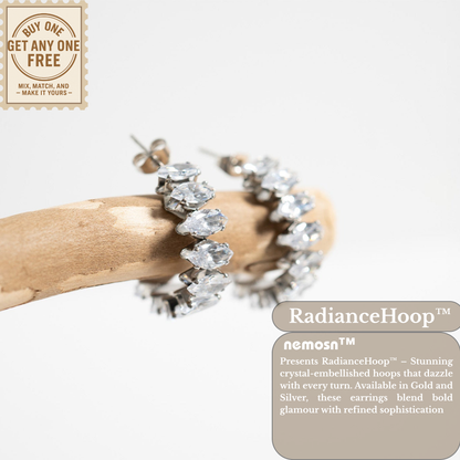 RadianceHoop™ Crystal-Encrusted Hoop Earrings – 18K Gold & Silver Plated Sparkling Statement Jewelry for Women | Nemosn™ Luxury Gift for Every Occasion