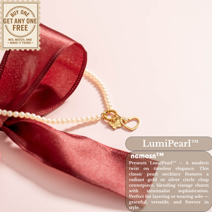 LumiPearl™ Elegant Pearl Necklace with Modern Circular Clasp – Available in Gold & Silver | Nemosn™ Luxury Pearl Jewelry Collection