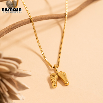 UnityBond™ Pendant – 18K Gold & Silver Stainless Steel Interlocking Hands Charm | Friendship, Promise & Love Jewelry