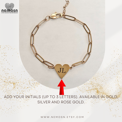 LinkHeart™ – Custom Engravable Heart Bracelet