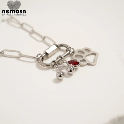CherryGleam™ Pendant – 18K Gold & Silver Stainless Steel Double Cherry Charm | Playful, Minimalist & Symbolic Jewelry by Nemosn