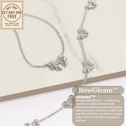 BowGleam™ Dainty Bow Chain Bracelet – Adjustable Gold & Silver Bracelet | Cute Minimalist Jewelry Gift for Her