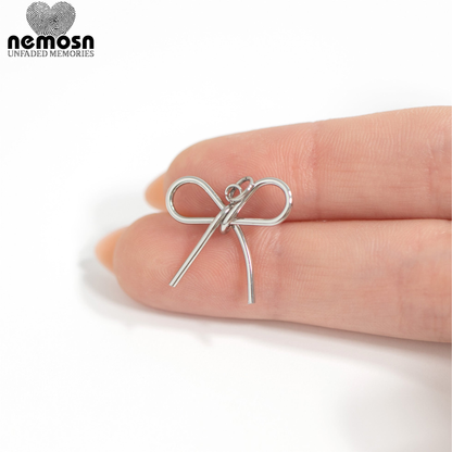 RibbonGleam™ Pendant – 18K Gold & Silver Stainless Steel Bow Charm | Minimalist, Elegant & Feminine Jewelry by Nemosn