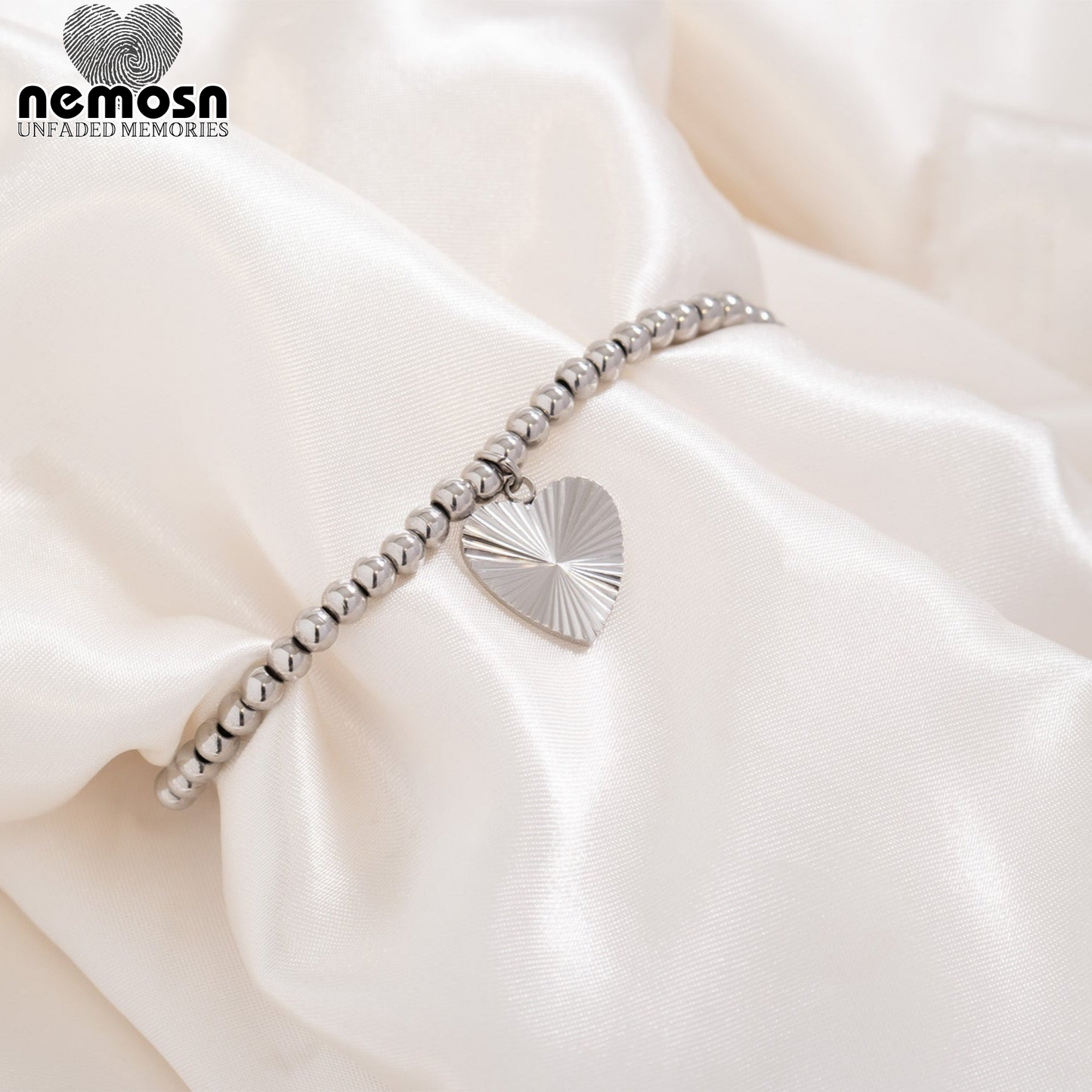RadiantHeart™ – Textured Heart Pendant in 18K Gold & Silver Finish