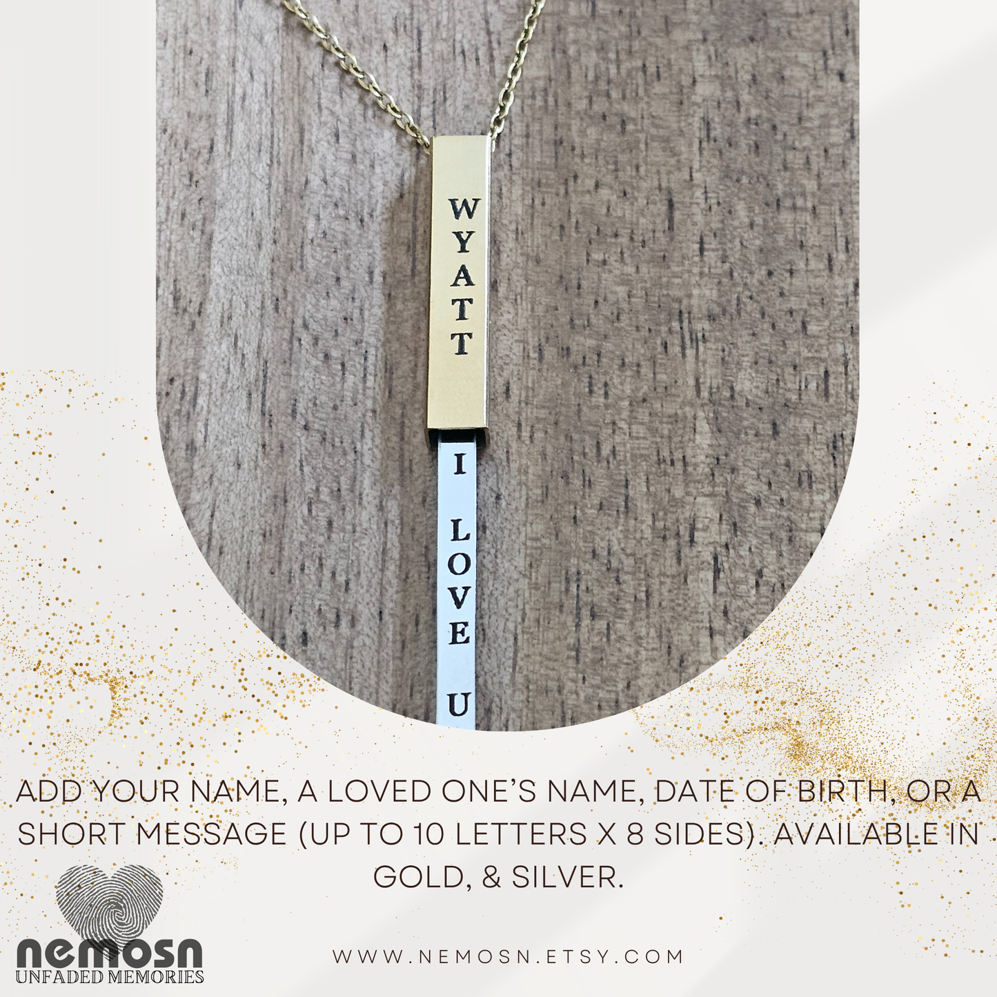 GoldenWhisper™ – Hidden Message Engravable Necklace