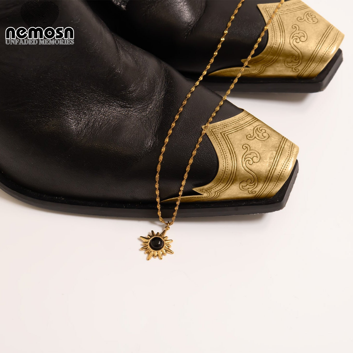 SolarEclipse™ – Radiant Sun Pendant in 18K Gold & Silver Finish