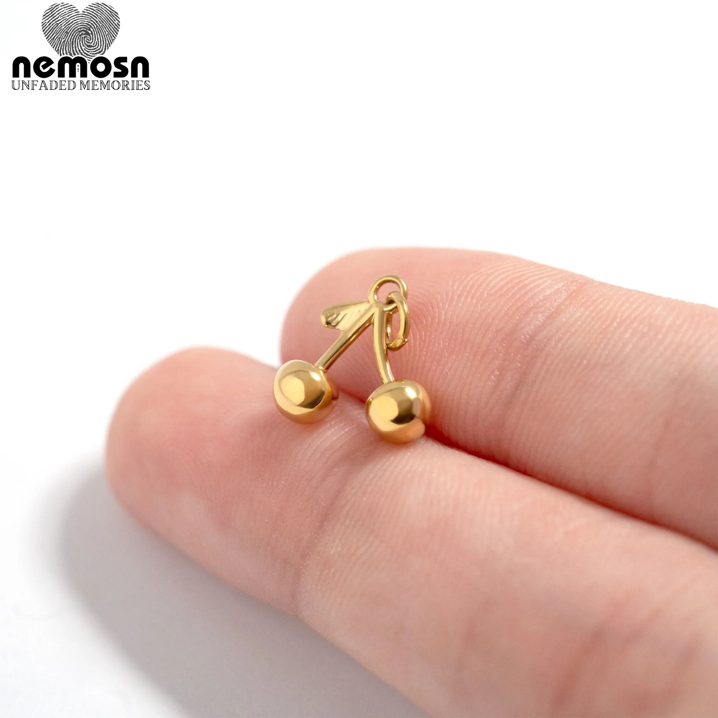 CherryGleam™ Pendant – 18K Gold & Silver Stainless Steel Double Cherry Charm | Playful, Minimalist & Symbolic Jewelry by Nemosn