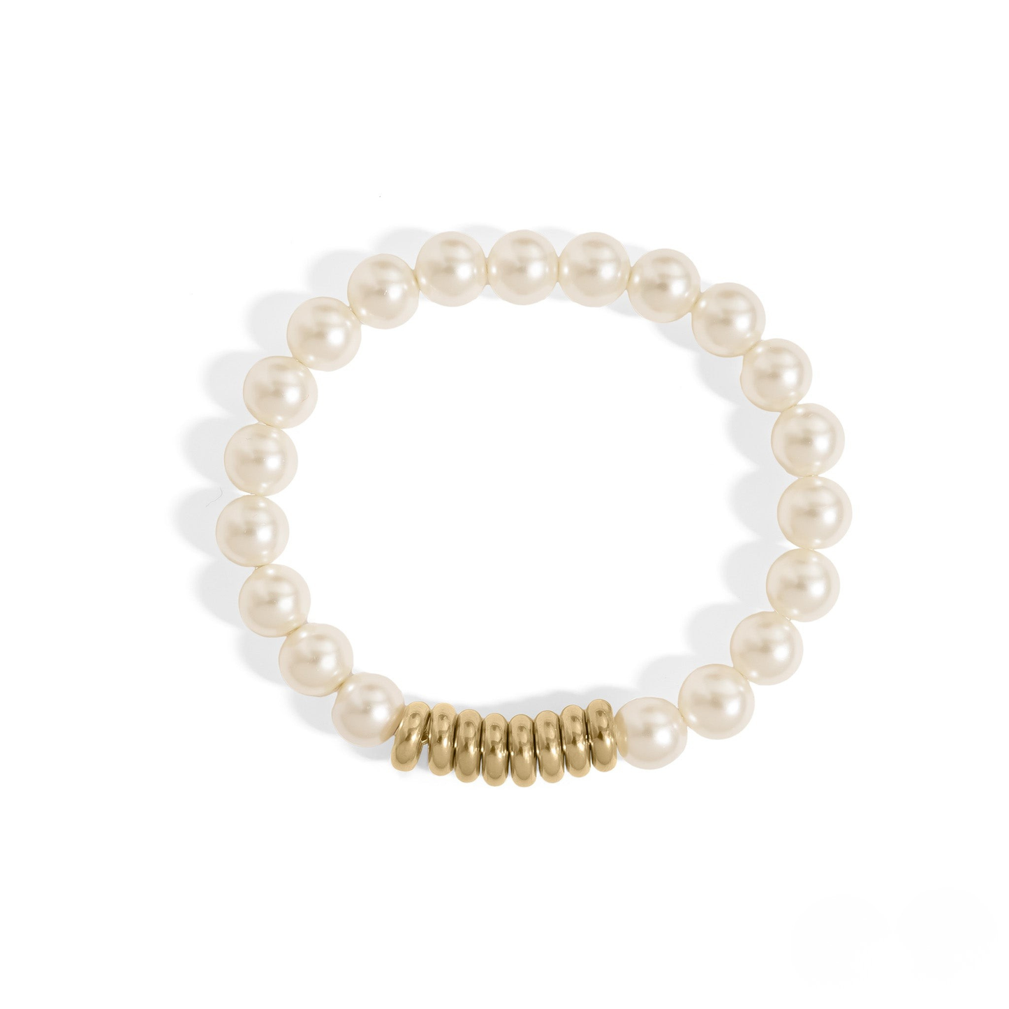 PearlBound™ Elegant Faux Pearl Bracelet | 18K Gold / Silver Accent | Waterproof, Tarnish-Free | Timeless Minimal Style