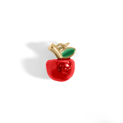 CharmApple™ – Red Enamel Apple Pendant in Gold & Silver | Cute Fruit Charm Necklace by Nemosn