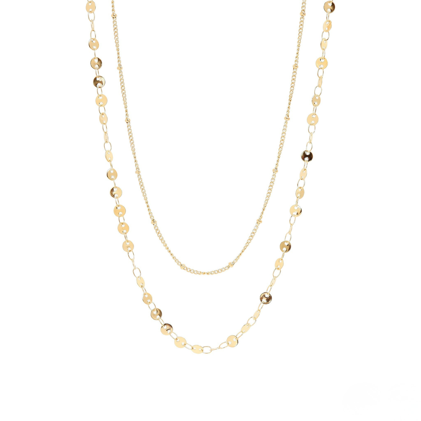 DazzleLink™ Layered Disc Chain Necklace – Delicate Shine & Everyday Elegance (Gold & Silver Options)