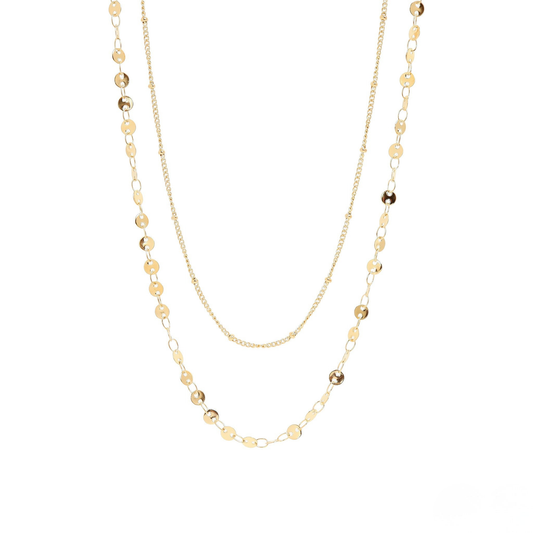 DazzleLink™ Layered Disc Chain Necklace – Delicate Shine & Everyday Elegance (Gold & Silver Options)