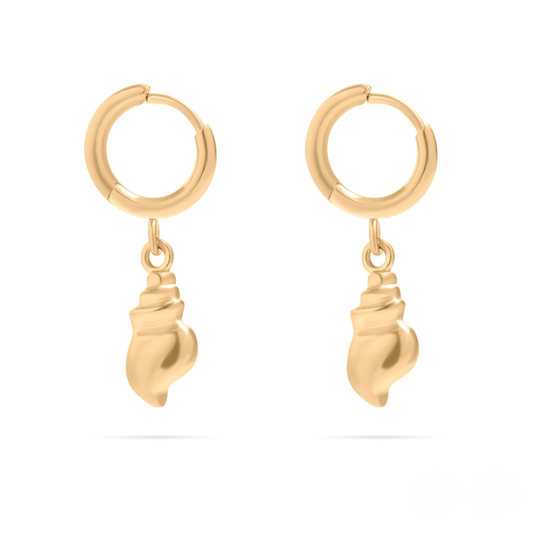 ShellAura™ Coastal Charm Hoop Earrings – 18K Gold & Silver Plated Seashell Dangle Jewelry | Nemosn™ Ocean-Inspired Collection