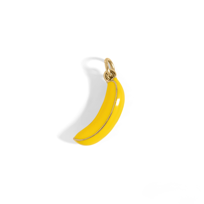 SunnyBend™ – Yellow Enamel Banana Pendant in Gold & Silver | Fun Fruit Charm Necklace by Nemosn