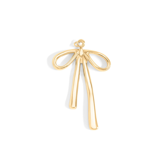 RibbonLuxe™ Bow Pendant in 18K Gold or Silver Finish – Elegant Minimalist Charm for Necklace or Bracelet
