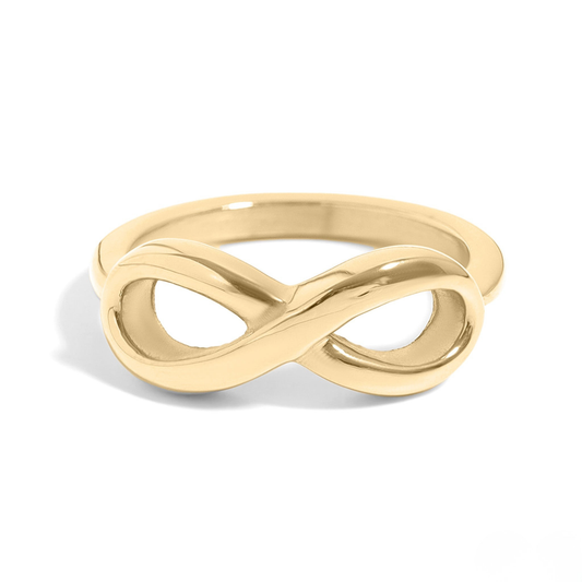 InfinityLuxe™ — Timeless Infinity Ring in Polished Gold & Silver