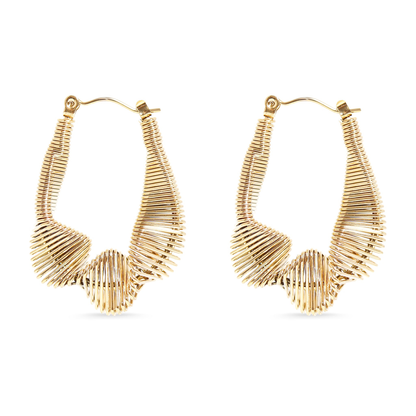 AureliaTwist™ Sculpted Spiral Hoop Earrings – Bold Twisted Statement Design in 18K Gold Finish