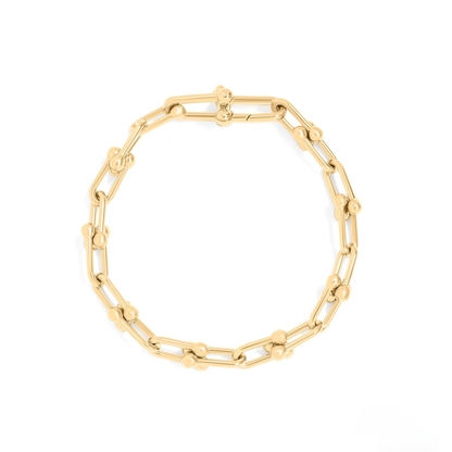 OrbLink™ Modern Beaded Link Chain Bracelet – Gold & Silver Adjustable Bracelet | Minimalist Everyday Jewelry Gift for Her