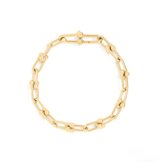 OrbLink™ Modern Beaded Link Chain Bracelet – Gold & Silver Adjustable Bracelet | Minimalist Everyday Jewelry Gift for Her