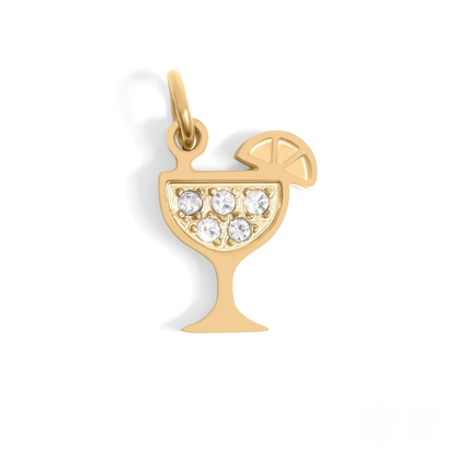 GleamTini™ – Crystal Cocktail Glass Pendant in Gold & Silver | Sparkling Party Charm by Nemosn