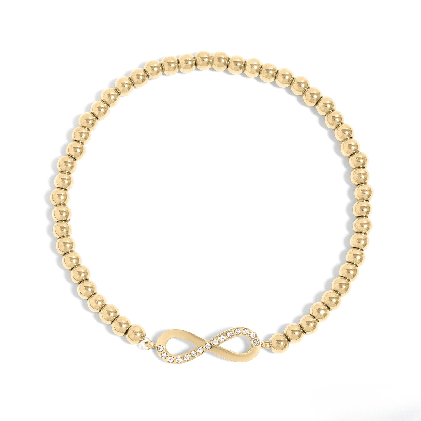 InfinityBond™ Beaded Infinity Bracelet – Adjustable Stainless Steel Bracelet in Gold & Silver | Everyday Wear Jewelry Gift for Her