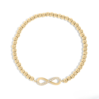 InfinityBond™ Beaded Infinity Bracelet – Adjustable Stainless Steel Bracelet in Gold & Silver | Everyday Wear Jewelry Gift for Her