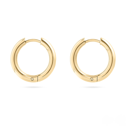 HaloCore™ 18K Gold PVD Stainless Steel Circle Huggie Hoop Earrings
