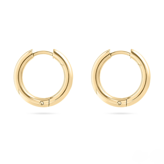 HaloCore™ 18K Gold PVD Stainless Steel Circle Huggie Hoop Earrings