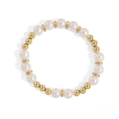 GildedGrace™ Pearl & Metal Accent Bracelet – Luxe Minimalist Jewelry (Gold & Silver Options)