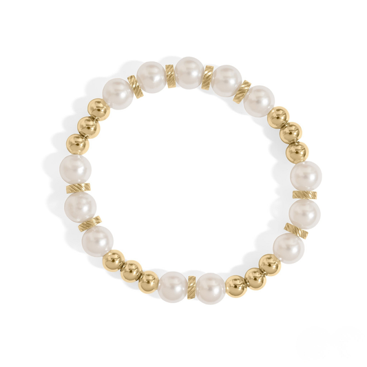 GildedGrace™ Pearl & Metal Accent Bracelet – Luxe Minimalist Jewelry (Gold & Silver Options)