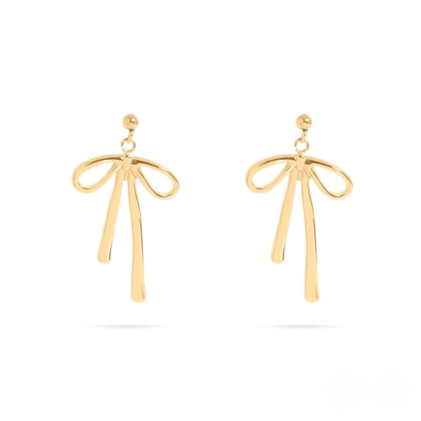 Ribbonelle™ Bow Drop Earrings – 18K Gold & Silver Plated Elegant Statement Jewelry for Women | Nemosn™ Graceful Modern Collection
