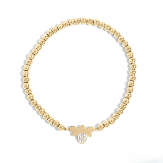HoneyGleam™ Bee Charm Beaded Bracelet – Gold & Silver Dainty Bracelet | Everyday Wear Jewelry Gift for Her