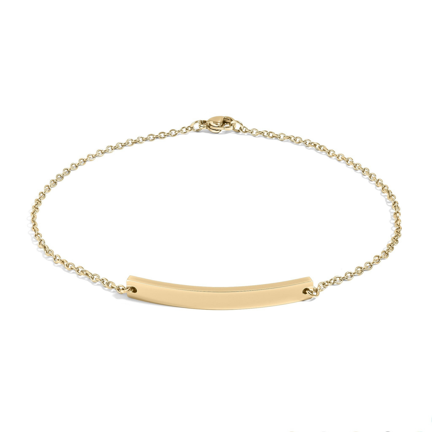 LunaBand™ Engravable Bar Bracelet – Personalized Name or Date Bracelet for Women | Minimalist Chain in Gold, Rose Gold & Silver | NEMOSN