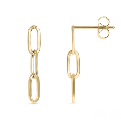 Veralink™ Paperclip Chain Drop Earrings | Minimalist Modern Link Earrings in Gold & Silver