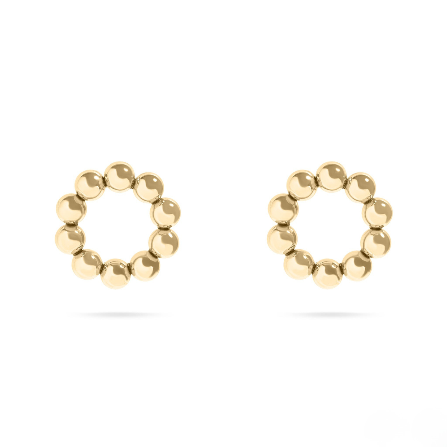 OrbLoop™ Beaded Circle Earrings – 18K Gold & Silver Plated Modern Minimalist Studs for Women | Nemosn™ Elegant Everyday Jewelry