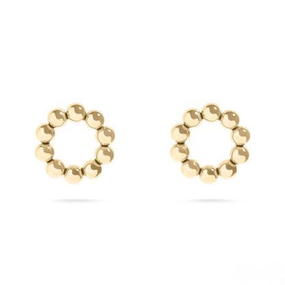 OrbLoop™ Beaded Circle Earrings – 18K Gold & Silver Plated Modern Minimalist Studs for Women | Nemosn™ Elegant Everyday Jewelry