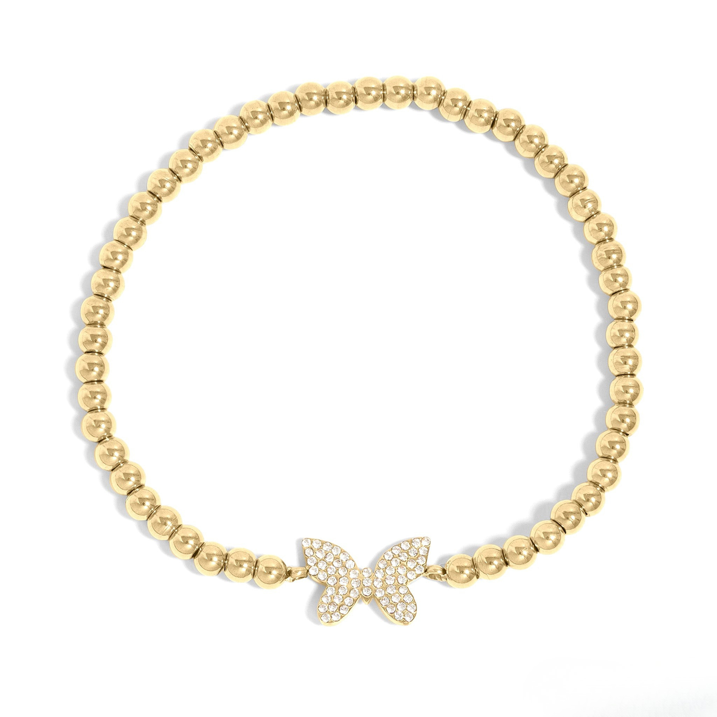 GlimmerWing™ Butterfly Beaded Bracelet – Gold & Silver Dainty Bracelet | Everyday Wear Jewelry Gift for Her