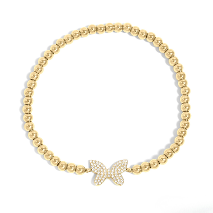 GlimmerWing™ Butterfly Beaded Bracelet – Gold & Silver Dainty Bracelet | Everyday Wear Jewelry Gift for Her