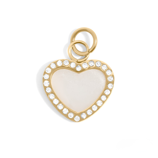 EternaGlow™ – Crystal Heart Charm Pendant in Gold & Silver