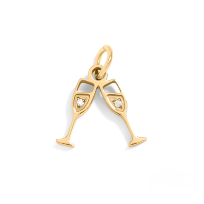 ToastLuxe™ – Champagne Glass Pendant in Gold & Silver | Celebration Charm for Bracelets & Necklaces by Nemosn