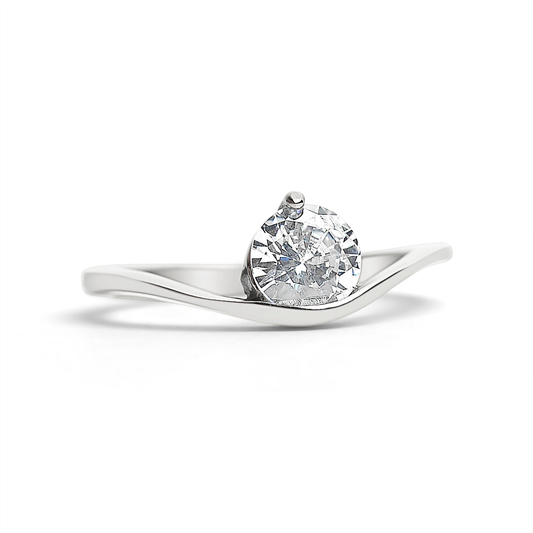 RadiLuxe™ — Modern Flat-Edge Solitaire Ring in Surgical Steel