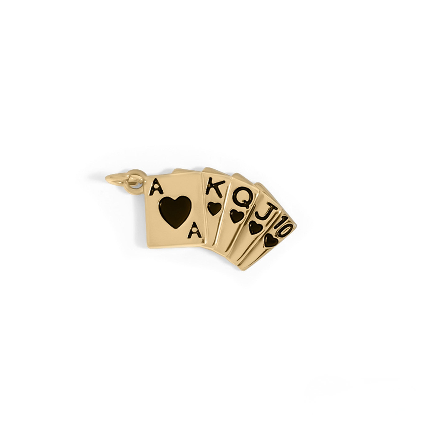 RoyalFlush™ – Lucky Poker Card Charm Pendant in Gold & Silver