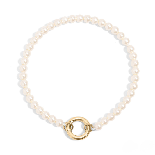 PearlLink™ Classic Pearl Beaded Bracelet with Modern Clasp – Available in Gold & Silver | Nemosn™ Timeless Elegance Collection