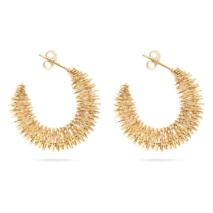 SolarisTwine™ Radiant Coil Hoop Earrings – Bold Spiral Statement in 18K Gold Finish