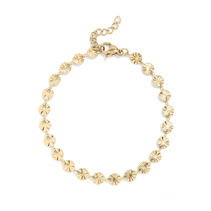 SolisLink™ Sunburst Disc Chain Bracelet – Adjustable Gold & Silver Minimalist Bracelet | Everyday Wear Jewelry Gift for Her