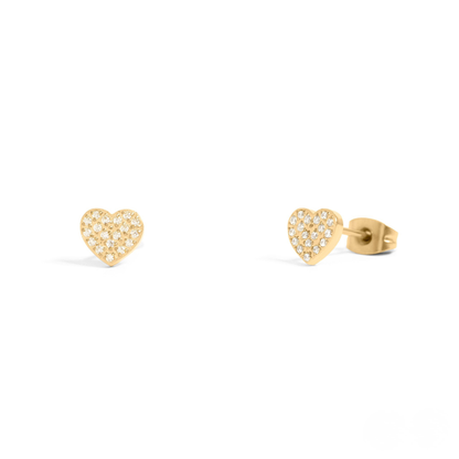 Amoura™ Crystal Heart Stud Earrings – 18K Gold & Silver Plated Romantic Jewelry for Women | Nemosn™ Dainty Love-Inspired Collection