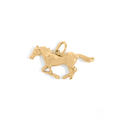 GallopGrace™ – Running Horse Charm Pendant in Gold & Silver