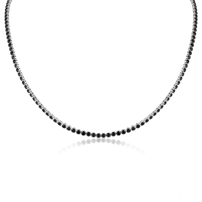 NoireLuxe™ Black Crystal Tennis Necklace | Stainless Steel Luxury Necklace for Men & Women