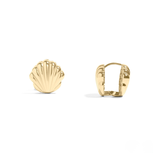 Shelléa™ Seashell Hoop Earrings – 18K Gold & Silver Plated Ocean-Inspired Jewelry for Women | Nemosn™ Elegant Summer Gift