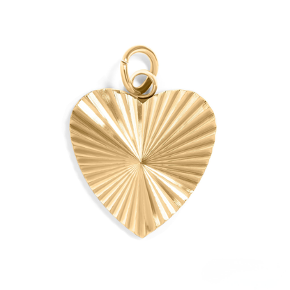RadiantHeart™ – Textured Heart Pendant in 18K Gold & Silver Finish