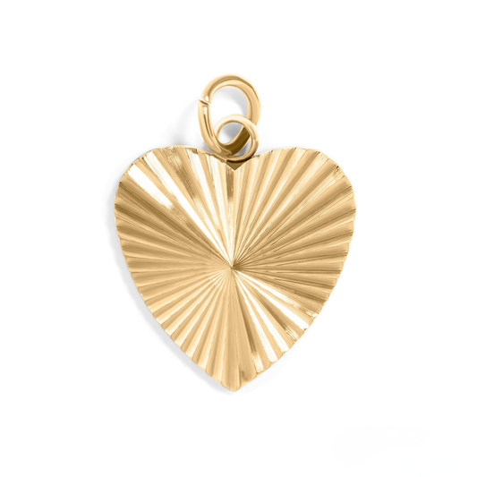 RadiantHeart™ – Textured Heart Pendant in 18K Gold & Silver Finish